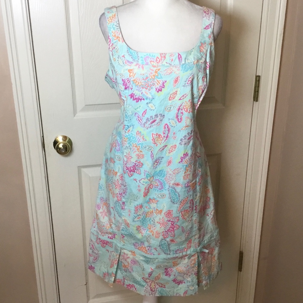 Sigrid Olsen Sport Blue Floral Sleeveless Petite Dress - 12P